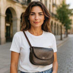 Custom Brown Embossed Crossbody Bag with Flap Closure Western Style Shoulder Bag
